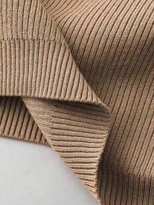 Linhara Plus Size Casual Solid Color Plush Patchwork Cardigan & Long Pants Set, Autumn/Winter Fall Cloth For Women - Camel - View 6