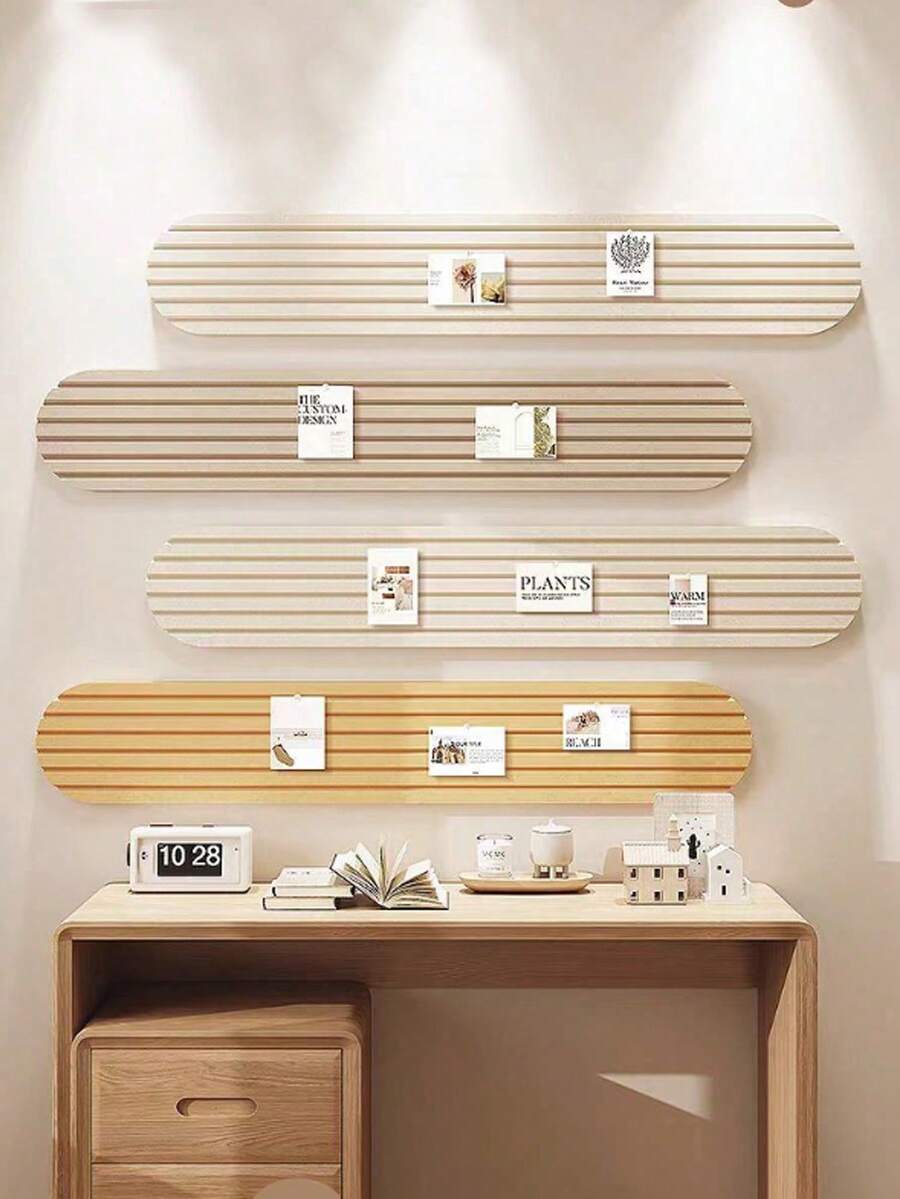 1 Self-Adhesive Fabric Wall Panel - Reusable Modern Cork Style Bulletin ...