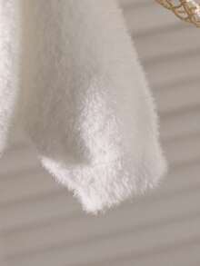 SHEIN Playful Pals Young Girl' Fashionable Soft & Simple Knit Cardigan Sweater, Long Sleeve, Autumn/Winter Girls White Cardigan Toddler Girls Sweater Young Girls Fall Outfits Young Girls Winter Clothes Kids Fall Clothes White Fluffy Sweater Kids Kid Cardigan Girl Cardigan Sweater Kids Sweaters For Girls Button - White - View 5