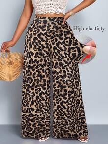 SOLERSUN Leopard Print Casual Loose Pants, Comfortable & Fashionable For Summer, Plus Size Fall Cloth For Women - Multicolor - View 1