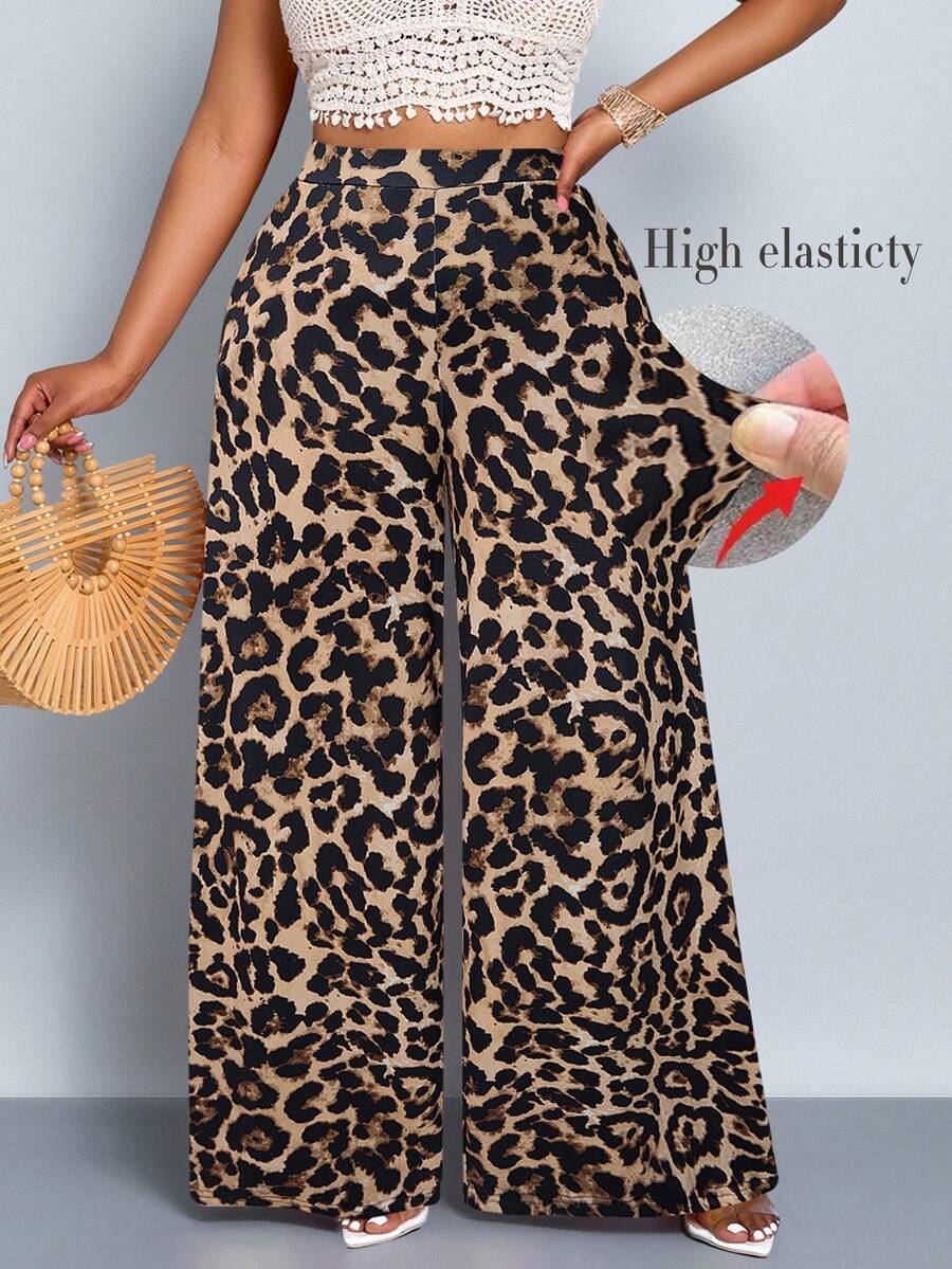 SOLERSUN Leopard Print Casual Loose Pants, Comfortable & Fashionable For Summer, Plus Size Fall Cloth For Women - Multicolor - View 1