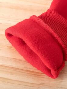 2 件男婴时尚字母印花连帽卫衣和字母印花羊毛裤套装，适合秋冬季外出，MAMA'S BOY 图案卫衣套装