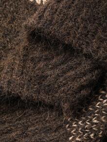 DAZY Women's Round Neck All-Over Heart Print Drawstring Pullover Casual Loose Long Sleeve Sweater Fall/Winter