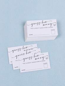 100/50/30 PCS How Many Game Cards Shower Games Bridal Shower Birthday Game,Minimalist Bridal Shower Game,Wedding Shower Games,Bachelorette Party Night,Bridal Shower Games Ideas - White - View 7