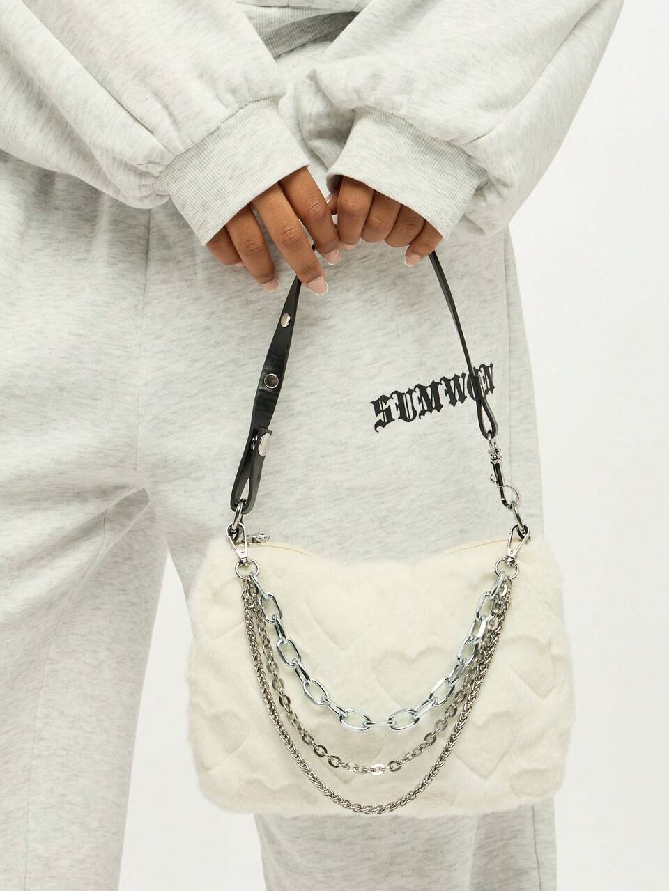 SUMWON WOMEN Quilted Mini Shoulder Bag With Chain Straps
