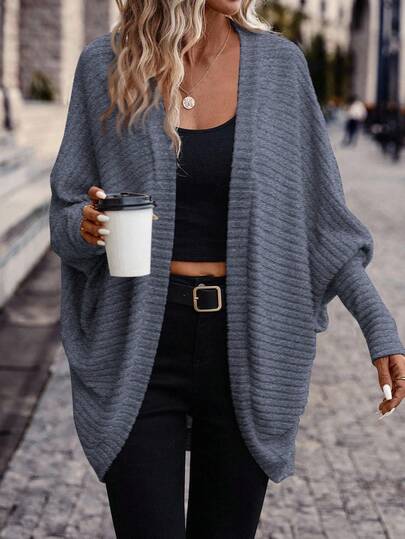 SHEIN Frenchy Casual Loose Batwing Sleeve Women Coats, Streetwear,Fall Winter