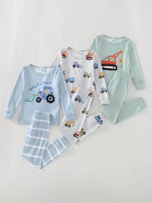 Back To School Fashion  Young Boys Pajamas Snug Fit Fall Winter - Multicolor - View 7