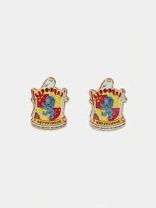 HARRY POTTER X SHEIN زوج من أقراط الأذن ذات التصميم الأسدي القديم - الذهبي - مشاهدة 4