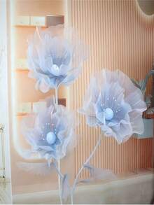 1 件 40/50 厘米大型仿真花橱窗展示 3D 大型人造花悬挂纱网镂空假花婚礼装饰 - 彩色 - 查看 10