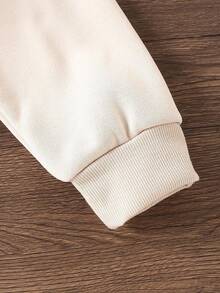 Baby Girl Casual Fashion Colorful Ombre Letter & Floral Graphic Print Crew Neck Sweatshirt, Cozy Pullover For Autumn, Suitable For Cute Princess