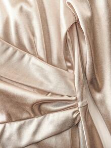 Franclia Women's Elegant Dignified V-Neck Pleated A-Line Long Sleeve Shiny Satin Dress Fall Cloth For Womenautumn Fall Clothes For Women Fall Autumn Clothes Fall Outfits For Women Autumn Outfits For Women Autumn Outfits For Women Fall Clothes  Elegant Dresses For Women Elegant Dress For Women Elegant Dress Elegant Dresses For Party  Elegant Dress Women Party Dress Long Party Dresses Wedding Guest Dress For Women  Wedding - Apricot - View 4