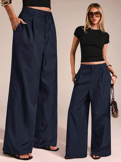 SHEIN Forever 21 Dambyxor Affärsbyxor Casual Westernkläder Vida byxor för kvinnor Kontorskläder för kvinnor Baggy byxor Professionella kläder för kvinnor Kontorskläder Grå