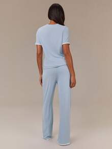 Athîral 2件套女士休闲撞色家居服套装 - 彩色 - 查看 3