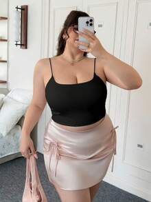 CovetEZ 加纯黑色吊带背心夏季服装 - 黑色 - 查看 6