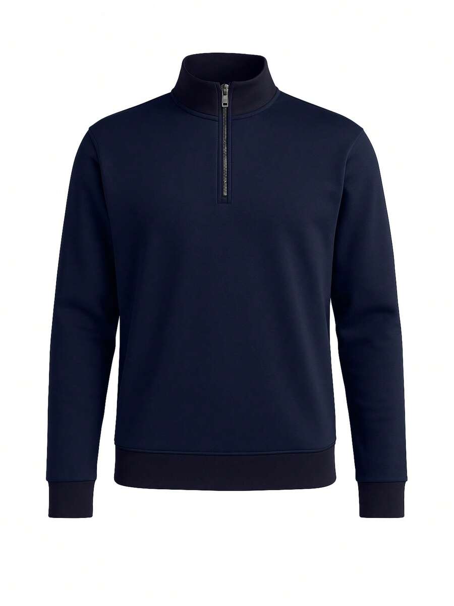 Hugo Boss Sweatshirt Black Smart Casual Quarter Zip Sidney 69 - Navy - Xem 1
