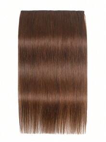 4 Light Brown One Piece Clip In Human Hair Extensions Silky Straight 5 Clips Remy Human Hair - S4 - View 2