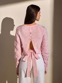 CLARA VERO Women Sweater Pink Button For Winter,Jumper,Cream Jumper,Jumpers,Christmas Jumper,White Jumper,Black Jumper,Ladies Jumper,Women's Jumpers - Pink - View 3