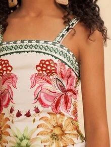 Travachic KIDS Tween Girl Vacation Casual Elegant Floral Print Sleeveless Dress - Multicolor - View 7