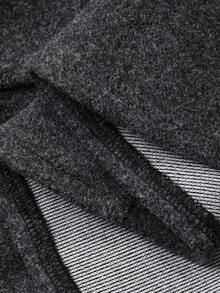 DAZY 女士纯色休闲校园风长连衣裙，韩版时尚，秋冬夏季女装 - 灰色 - 查看 3