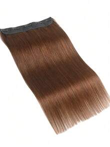 4 Light Brown One Piece Clip In Human Hair Extensions Silky Straight 5 Clips Remy Human Hair - S4 - View 3