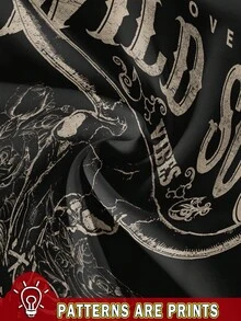 SHEIN LUNE 休闲简约西部风牛头图案女式常规无袖工字背心