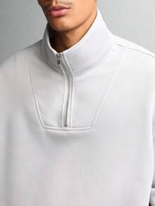 SUMWON 毛绒半拉链运动衫和慢跑裤套装 - 淺灰色 - 查看 5