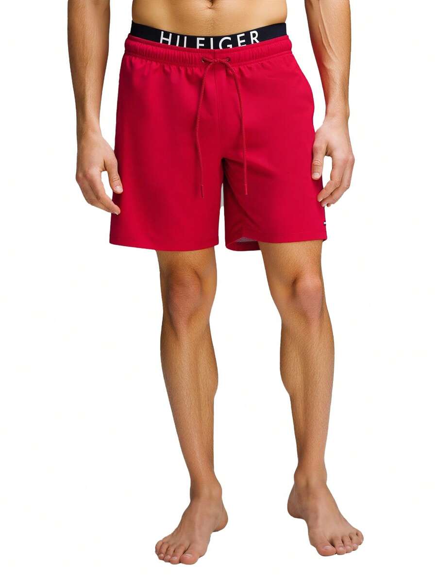 Tommy Hilfiger Men's Mid Length Swim Shorts Red - Medium red - View 1