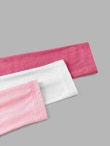 SHEIN EZwear 女士休闲圆领修身长袖T恤3件套，深粉色、浅粉色、白色，适合秋冬季