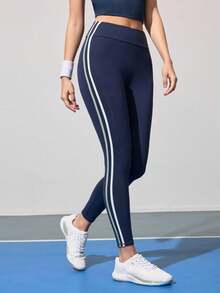 CourtClass New Versatile Summer Sports Running Fitness Yoga Leggings - Blue - View 4