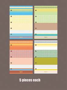 Joivida 20p Original Design Notebook Loose-Leaf Paper [Grid Inner Pages] - M5 Binder Punched Inner Pages, Colorful Notebook Refills - M5 inner sheet - View 9