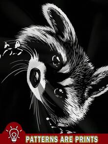 SHEIN LUNE 女式可爱浣熊图案工字背心，夏季加大码