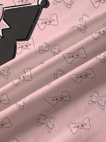 HELLO KITTY AND FRIENDS | SHEIN 青少年女孩字母和卡通图案圆领短袖T恤 - 白色 - 查看 3