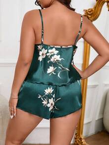 LuxeNights 大码花卉印花睡衣套装