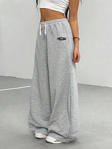 Sparklyn Spodnie dresowe dla nastolatek o luźnym kroju i zakrzywionych nogawkach, modne na co dzień, uniwersalne, sportowe, długie, odpowiednie do tańca, szkoły i sportu