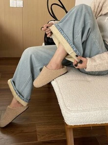 DAZY Women's Regular Waist Straight Leg Jeans, Casual Thermal Lined Denim Pants Thermal Lined,Winter