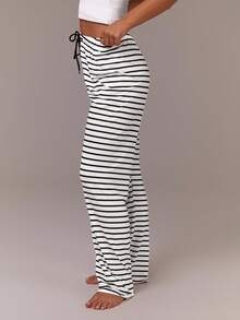 Athîral 2pcs Women's Casual Striped Pajama Bottoms - Multicolor - View 7