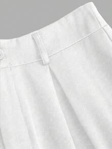 EMERY ROSE Plus Size Pleated Detail Versatile Office Pants Fall - White - View 6