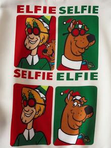 SCOOBY-DOO X SHEIN Young Girl Christmas Cartoon Figure Graphic Crew Neck Long Sleeve Sweatshirt Fall Winter - Multicolor - View 4