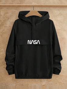 Manfinity NXTstreet Men's Casual Woven 3M Reflective Print Jacket, Suitable For Everyday Wear, For Fall Winter