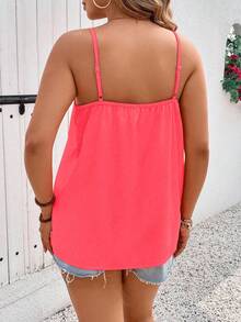 EMERY ROSE Women's Elegant Lace Trim V-Neck Patchwork Camisole