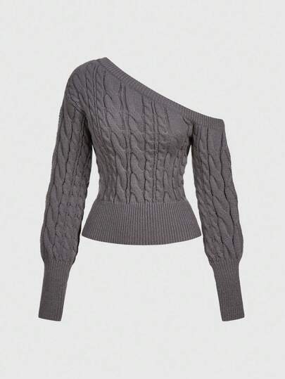 Kawaii Pull court à manches lanternes, épaules dénudées avec décoration de nœud aux poignets, mignon et doux pour femmes