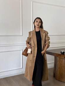 Livesso Women's Autumn Long Suede Blazer Jacket Business Attire