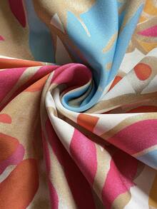 Roveilla Đầm xòe tay dài cổ vuông in họa tiết nhiều màu thanh lịch cho nữ cỡ lớn - Nhiều màu - Xem 8