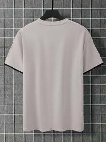 Manfinity LEGND Men T-Shirts Fit Crew Neck Short Sleeve Casual Summer Polyester Tee - Khaki - View 2