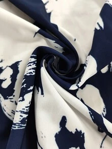 SHEIN Clasi Elegant Casual Loose Tie Waist Large Floral Print Design Women Dress