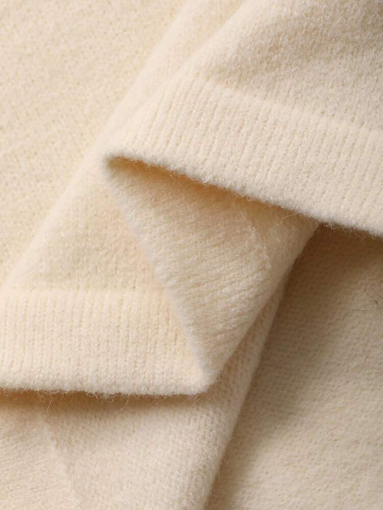 Young Girls Round Neck Contrast Color Bowknot Long Sleeve Sweater