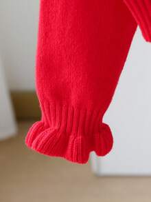 Sparklyn 少女Y2K甜美蝴蝶结复古针织开衫，休闲百搭，适合返校、秋冬季节、圣诞节、公主风、万圣节/圣诞派对、度假等各种场合。 - 紅色 - 查看 4