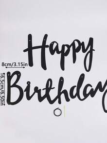 1pc Birthday Party Decorative Pull Flag, Black Paper Hanging Banner, For Party Decor Back To School Valentine Day Valentine DAY, Valentines Wedding, Birthday - Black - View 3