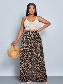SOLERSUN Leopard Print Casual Loose Pants, Comfortable & Fashionable For Summer, Plus Size Fall Cloth For Women - Multicolor - View 8