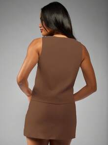 MISSGUIDED 铆钉迷你裙，前领结细节，周末派对俱乐部夜场时尚高腰及膝金属点缀，个性单品，秋冬系列